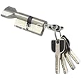MSM Msvilla lock cylinder ISO9001, 5 Computer key +Knobe with rubber grip, spanish product for all kinds of door handles (70mm, siver) bress (Modern, Silver, 70mm)