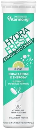 Hydrafresh Compresse Effervescenti Idratazione – Elettroliti, Magnesio, Calcio, Vitamine C e B – Integratore Energetico Senza Zuccheri Gusto Limone – 20 pz - Vitarmonyl