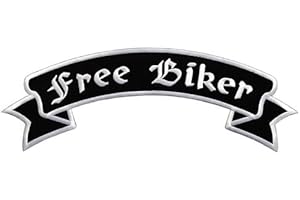 SUMA SHOP - Free Biker Backpatch - per gilet e giubbotti motorcycle, Iron-On per decorare gilet moto, giubbotto fai da te Toppa Per Schiena Xxl