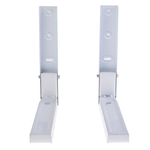 Homdox faltbare Mikrowellenhalterung Mikrowellenhalter für Mikrowelle Backofen, Grill, Ofen, Wand Halterung, Wandhalterung Mikrowelle Halterung Ablage, inkl. Montagematerial, Weiß - 3