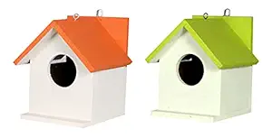 Bird House Bird Nest for Sparrow and Other Garden Birds Pack of 2 Nest in Diffrent Color