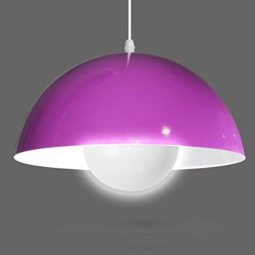 Postmodern Creative Aluminum Semicircular Shape Pendant Lamp Simple Personality Living Room Kids Bedroom Bedside Lamp Corridor Coffee Shop Chandelier Ø35cm E27 , Deep purple