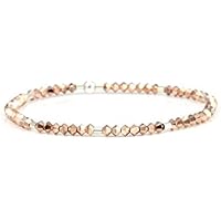 Kristallperlen Armband Rosegold-Silber