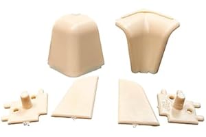 INFERRAMENTA Kit Accessori Alzatina Classica in Plastica – Completo di Angoli Interni ed Esterni e Tappi per Cucina – Vari Colori Disponibili (Avorio)