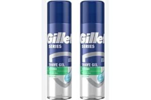 2 x 200ml Men Shaving Gel Aloe Vera Sensitive Skin Face Fresh Scent