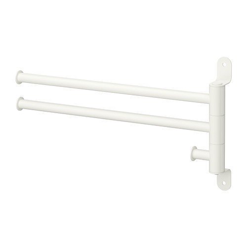 Preisvergleich Produktbild IKEA schwenkbarer Handtuchhalter / Garderobe "ENUDDEN" dreiarmiger Halter für Handtücher oder Kleiderbügel Haushaltsrollen, etc. - BxH 40x22cm - lackierter Stahl - WEISS