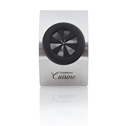 Preisvergleich Produktbild Lumaland Cuisine 4er-Set Geschirrtuchhalter Halter Handtuchhalter mit schwarzer Gummiloch Halterung aus Edelstahl mit Klebepad