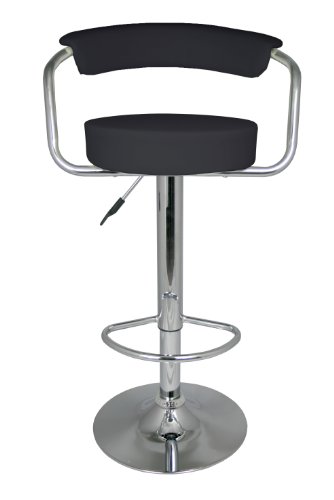 Pair of Zenith Bar Stools Black - Breakfast Bar Stool Kitchen Bar Stool by La...