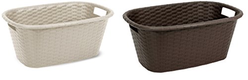 M-Home Wäschekorb in Polyrattan Optik creme „PLS1045“ - 2