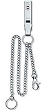 Praktisch und angenehm! Victorinox Gürtelanhänger Multiclip für Taschenmesser (1 Karabinerhaken, 1 Ring, 2 Ketten Lang/Kurz) silber