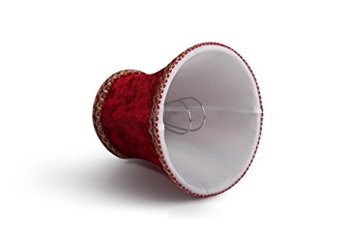 Splink 2 Pcs Lampenschirm E12/E14 Organza Stoff Stehlampe Tischlampenschirm mit Gold Trim Vintage Barockstil Stil 80*120*110mm - 4