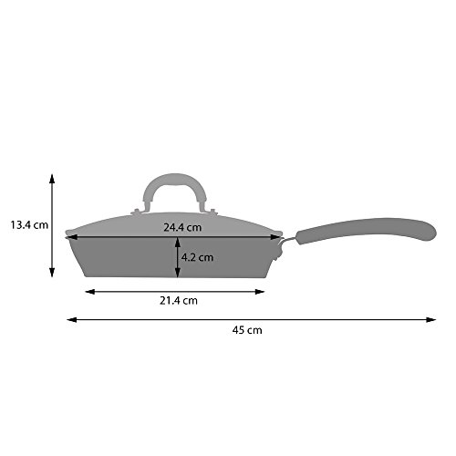 ProCook Gourmet Steel Frying Pan with Lid Set 24cm and 28cm