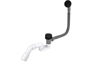 TYCNER Acabado Color Negro Desagüe Bañera Baño Largo Flexible Sifón