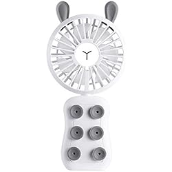 xinrongqu Ventilateur Pliant Mini Personnel Rechargeable 7 Couleurs LED Portable Extérieur Blanc