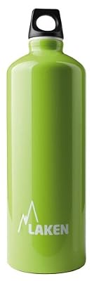 Laken Bouteille Futura de Laken avec bouchon à vis, anneau, mousqueton et goulot étroit 1 l - Vert pomme
