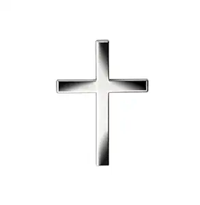 S2S Latin Cross Totems Metal Christian Cross Car & Bike or Home Door Emblem Stylings Decoration Sticker (Silver)