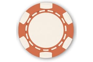DA VINCI 6 Spot Clay Composite 11.5 gram Poker Chips, 100 Blank Chips for Direct UV Print or Hot Stamp (Orange)