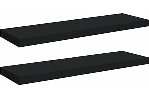 vidaXL Svävande vägghyllor 2 st svart 80x23,5x3,8 cm MDF