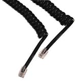 cable telefono e internet cablevision 2m black coiled handset cord for telephones, straight through 1:1 connection
