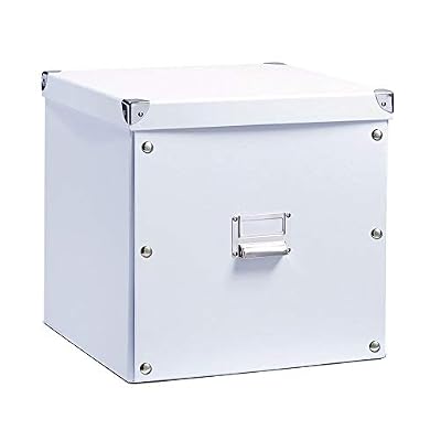 Zeller 17620 Boite de rangement en carton blanc, 33,5 x 33 x 32 cm