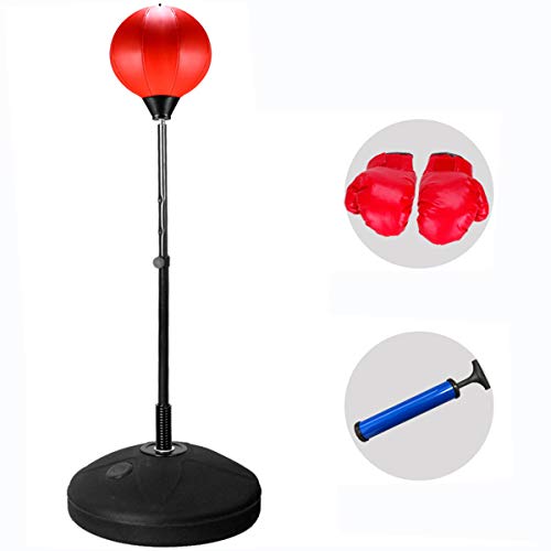 Tonyko réglable Sac de frappe Speed Boule sur pied avec gants de boxe