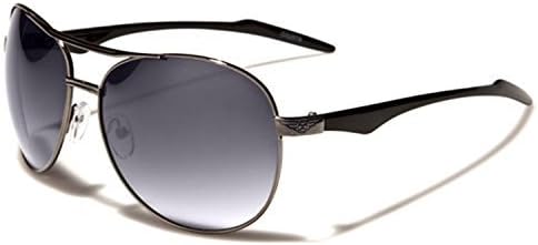 New Oxigen Men Aviator Fashion Sunglasses Full UV400 Protection Free Vibrant Hut microfibre pouch included (Gunmetal/black/gradient black lens)