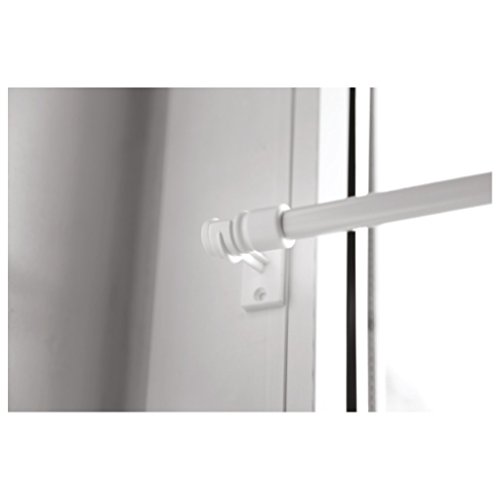 Cafehausstangen Gardinenstange von 50 bis 225cm Breite, ausziehbar, für zb. Bistrogardinen, Auswahl: weiß – perlweiß, 50 – 75 cm - 2