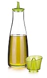 * Ideal para condimentar con vinagre en la preparación y para servir alimentos. Recipiente de vidrio de borosilicato de primera calidad, embudo de silicona y tapa de plástico resistente. * Apto para lavavajillas.