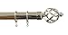 Produktbild Metall Fenster Gardinenstange Set ausziehbar Polen 25/28 mm Ball & Käfig Krone 120 210 360 cm, Chrome - Cage Finial, 0.7m - 1.2m