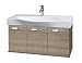 Produktbild FACKELMANN Waschtisch-Set Oslo/Waschbecken aus Keramik und Unterschrank mit Soft-Close/Maße (B x H x T): ca. 98,5 x 65 x 47,5 cm/Schrank mit 3 Türen/Korpus: Braun hell/Front: Braun hell
