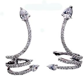 s925 silver needle Earrings snake shape Copper zircon Ear clip Simple temperament earring 2