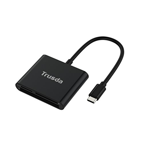 Trusda CR2C Type C superschnelles Aluminium-USB 3.0 3-in-1 Katenlesegerät für SD/CF/Mikro-SD