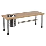 3-in-1 multi-purpose shelf - Bamboo and Stainless Steel- The perfect space-saving idea (Kitchen &amp; Home)