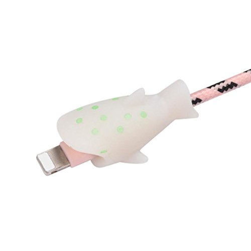 sunnymi Luminous Kabel Linie Biss für Iphone Kabel Schnur Tier Telefon Zubehör Protector (Hai)