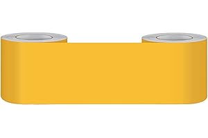 Guest Ruyunlai Bordi per Carta da Parati autoadesivi 15cm X 500cm,Rimovibili Bordo per carta da parati per Cucina Bagno, Bordo adesivo Impermeabile scrub giallo