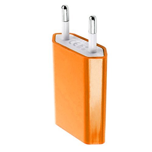 Original 2x iProtect® USB Netzteil Slim Charger für alle Kabel mit USB Anschluss in orange - 3