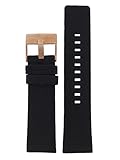 Diesel Uhrband Wechselarmband LB-DZ4297 Original Ersatzband DZ 4297 Uhrenarmband Leder 24 mm Schwarz