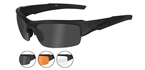 Wiley X Schutzbrille WX Valor aus der Changeable-serie Im Set mit 3 Gläsern, Matt Schwarz, S-L, CHVAL06 - 2