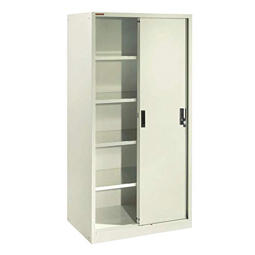 Preisvergleich Produktbild Office-Stahl Aktenschrank mit Schiebetüren 900x2000x400mm grau RackMatic