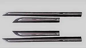 AUTOXYGEN Premium Quality Side Door Beading Black Door Protector With Single Chrome Strip for Maruti Suzuki Swift Dzire 2017 Onwards