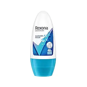 Rexona Shower Fresh Underarm Roll On Deodorant For Women, Antiperspirant, Removes Odour, Keeps Skin Fresh & Clean, Alcohol Free, Skin Friendly, 50 ml