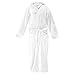 Produktbild Lumaland Luxury Mikrofaser Bademantel Mauritius mit Kapuze für Damen und Herren aus Coral Fleece flauschig weich Weiß L