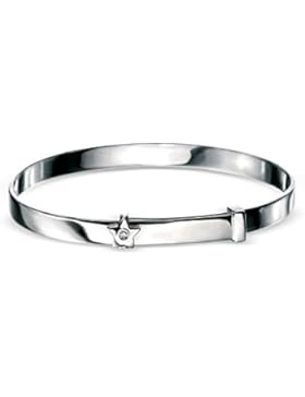 D für Diamant 925Sterling Silber Kinder Diamant Star Armreif