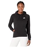 Hood with lanyard Nike W NSW Essntl Hoodie Po FLC Sweatshirt, Mujer, Black/White, M