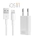 Produktbild OKCS Ladeset Slim Version Netzteil 1A + 2M Lightning Kabel für Apple iPhone 8, 8 Plus, X, 7, 7 Plus, 6, 6 Plus, 6s, 6s Plus, 5, 5s, 5c, SE, iPad 4, Mini, 2, 3, 4, Air, 2, Pro - Weiß