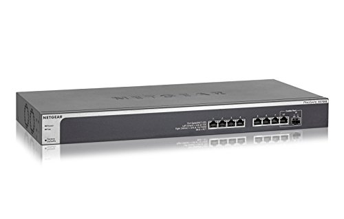 Netgear XS708E-200NES (v2) ProSAFE 10 Gigabit Ethernet Web Managed Plus Switch (8 Kupfer mit 1-Shared-Kombi-Kupfer/SFP+ Fiber-Port)