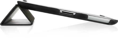 StilGut Couverture Case Tasche aus feinstem Leder f  r Apple iPad  3  und 4  Generation  unterst  tzt Smart-Cover Funktion  Schwarz - glattes Leder