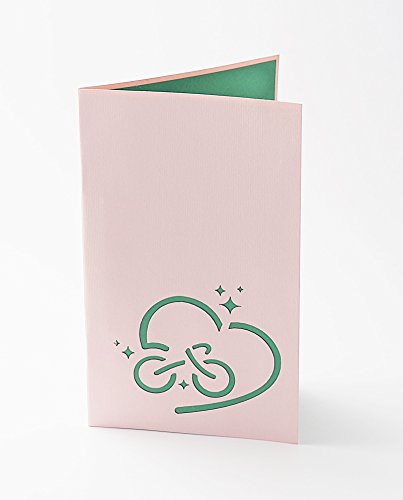Stilvolle Hochzeits-Karte “Just Married”, 3D Pop-Up Karte mit verliebtem Paar auf Fahrrad für Glückwunsch & Einladung, hochwertiges Hochzeits-Geschenk - 5