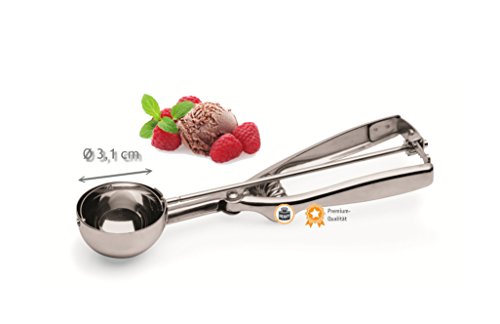 Kerafactum® - Edelstahl Eiskelle Portionierer Kugelformer Eisportionierer für Eis, Püree, Reis Ø 3,1 cm