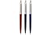 Produktbild Parker Jotter Standard CT Kugelschreiber (1 schwarz, 1 Rot, 1 Blau) – 3 Schreibgeräte, blau Tinte